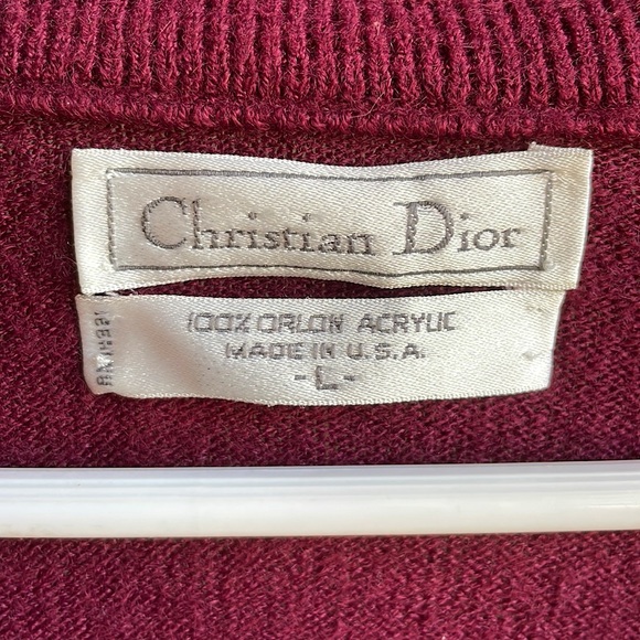 Vintage Christian Dior Pullover - Burgundy, Size: L - Picture 3 of 7